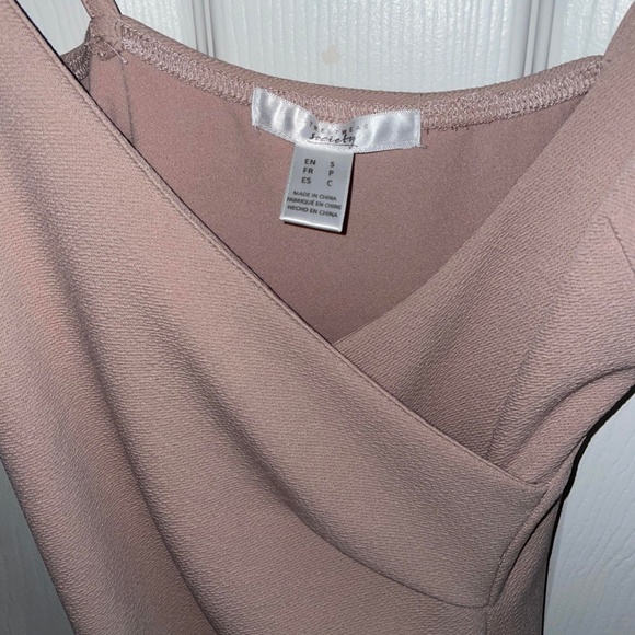 Nude Asymmetrical Body Con Dress - Picture 2 of 4